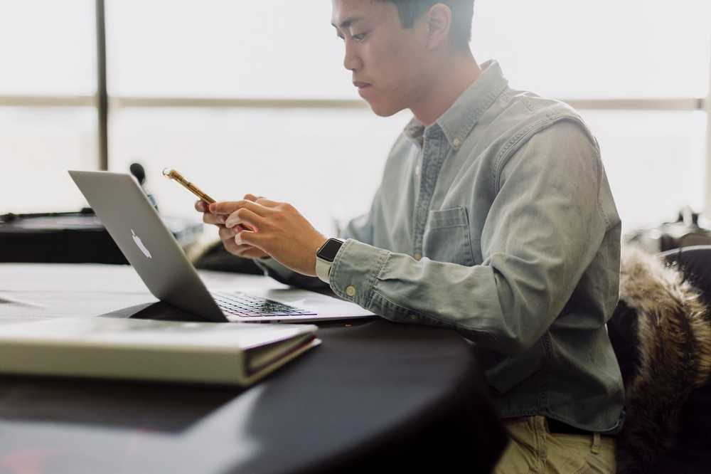 Man working on laptop